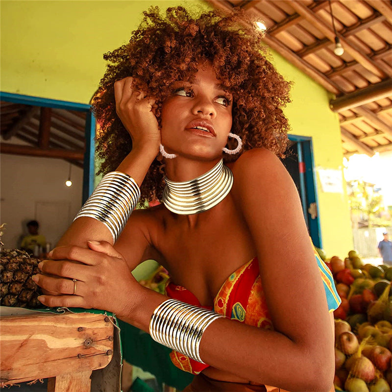 Personalized Exaggerated African Style Adjustable Leather Necklaces