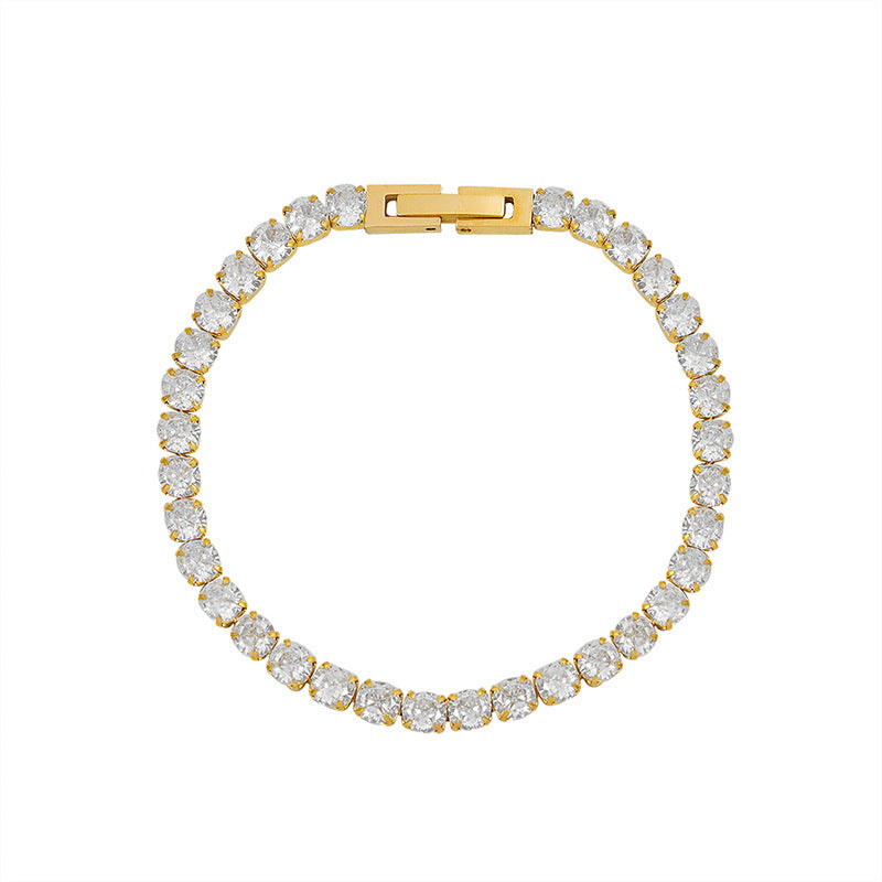Wind Minority Simple Design Starry Zircon Titanium Bracelets