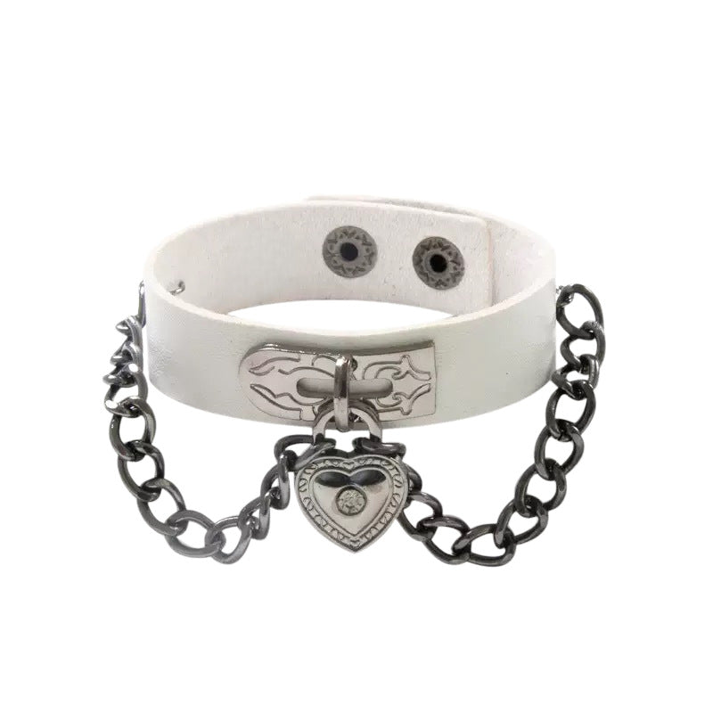 Peach Heart Lock Chain Personality Trend Bracelets