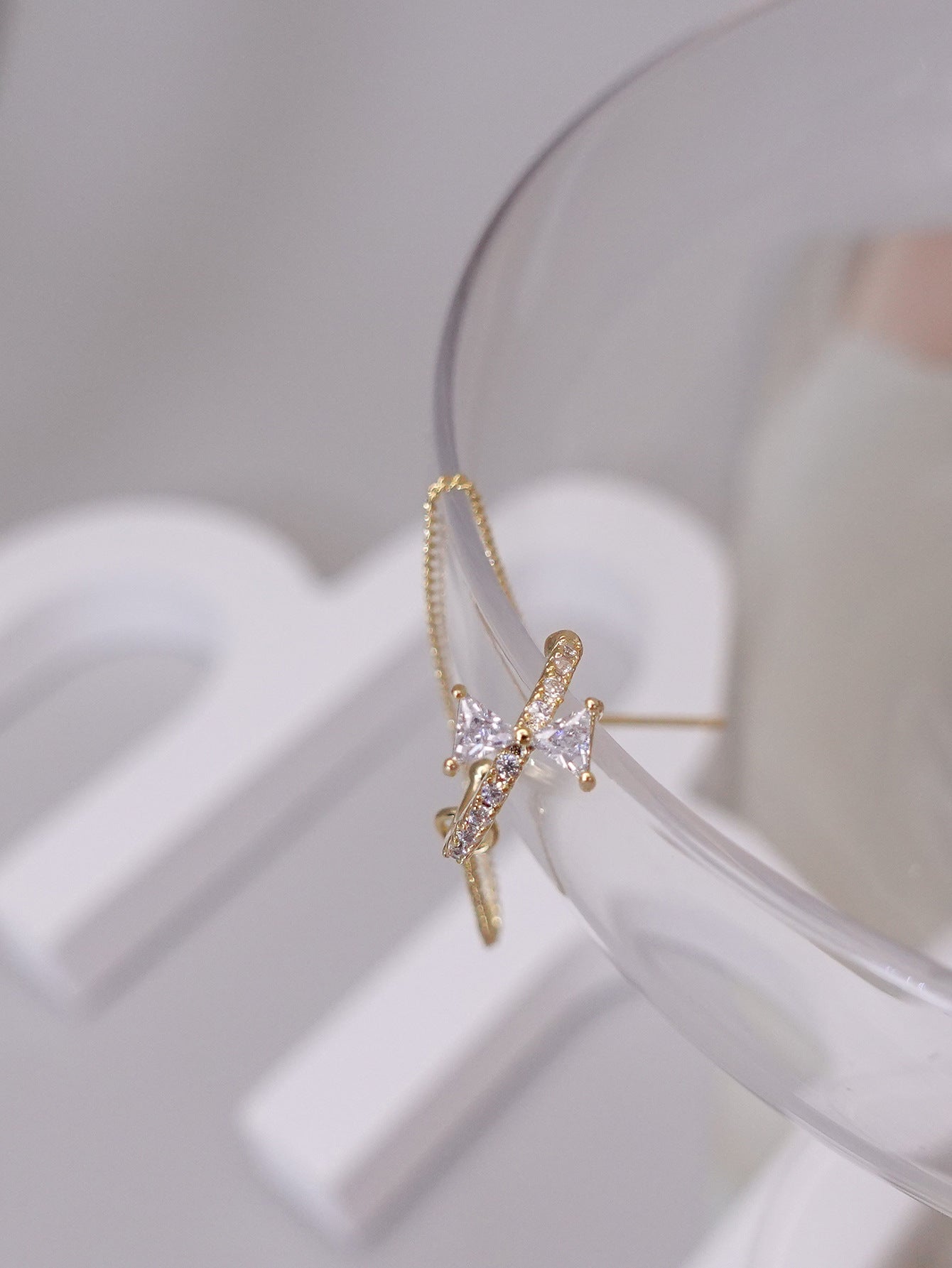 Bow Clip One-piece Tassel Simple Cold Rings