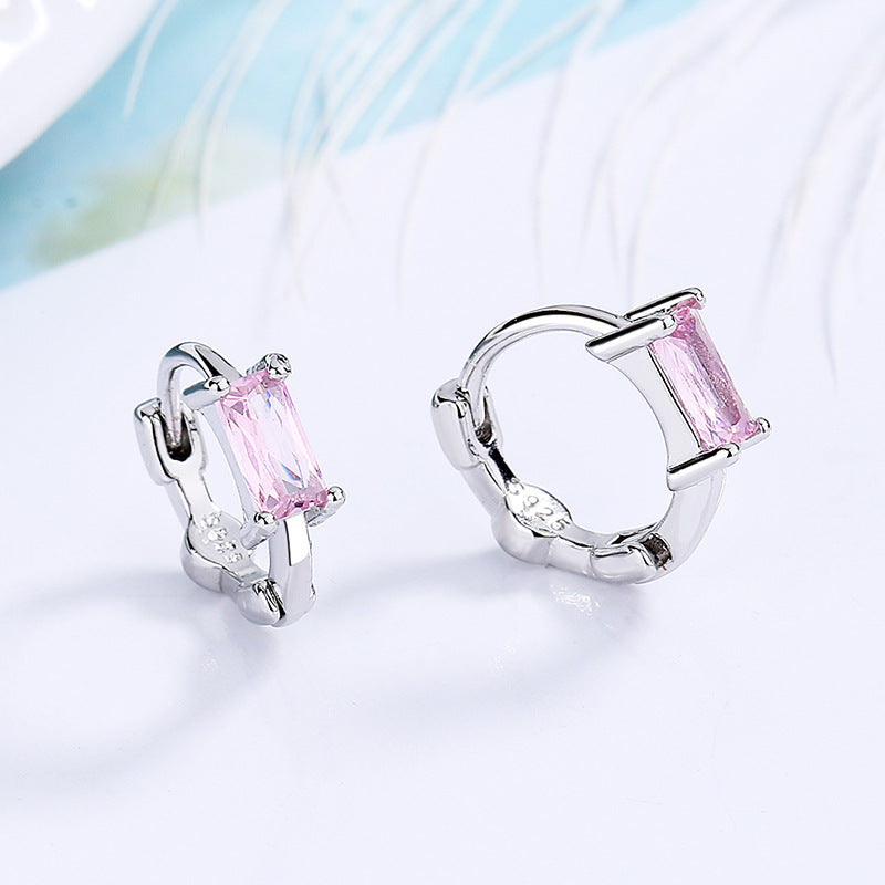 Women's Rectangular Zircon Delicate Trendy Niche High Earrings