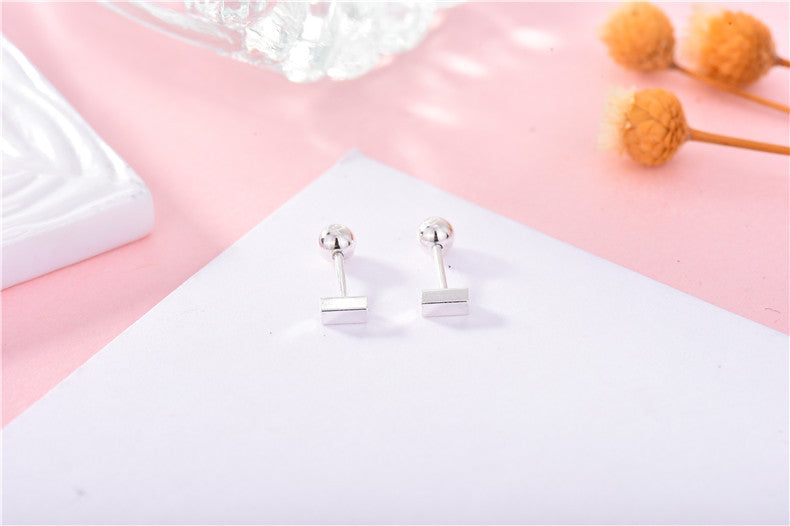 Bar Small Bone Male Personality Screw Earrings