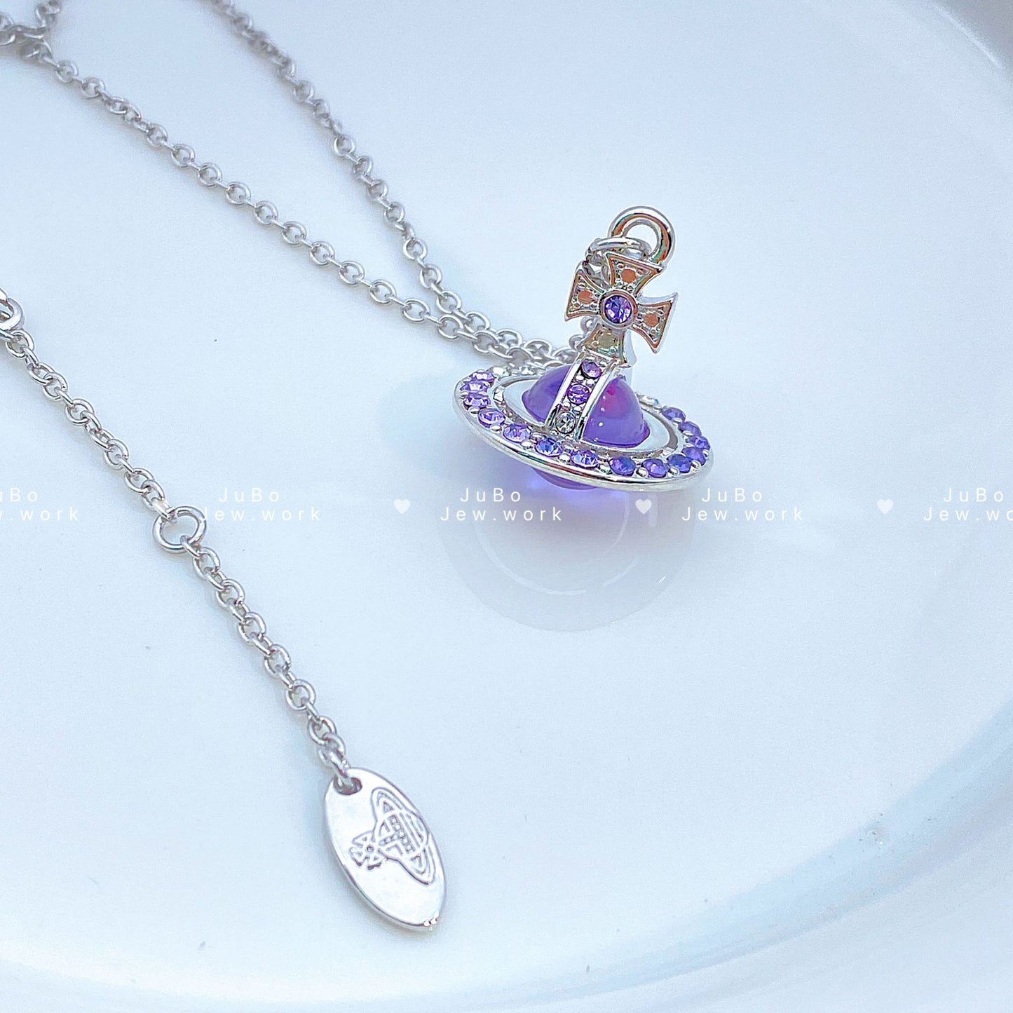 Women's Romantic Queen Mother Planet Three-dimensional Saturn Crystal Sweater Chain Necklaces