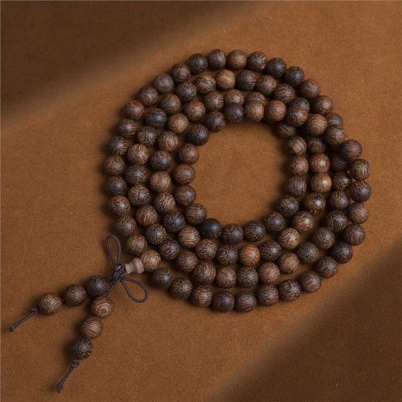 Natural Eaglewood White Round Beads Buddha Bracelet