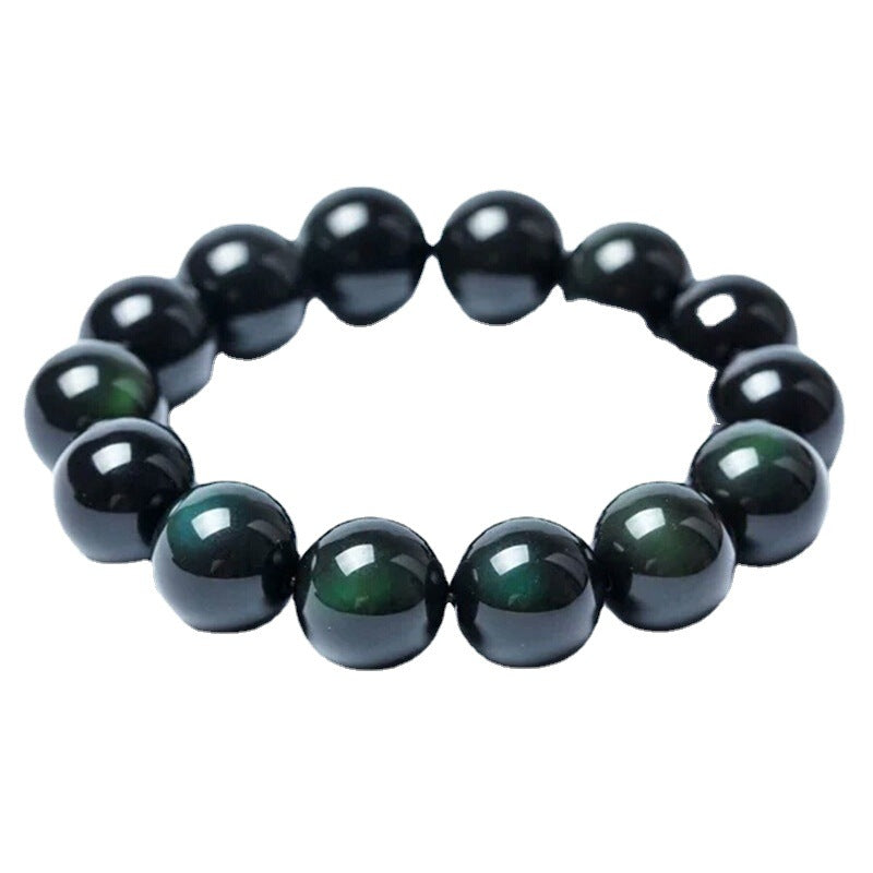 Men's Rainbow Eye Obsidian Ball Purplish Red Bracelets