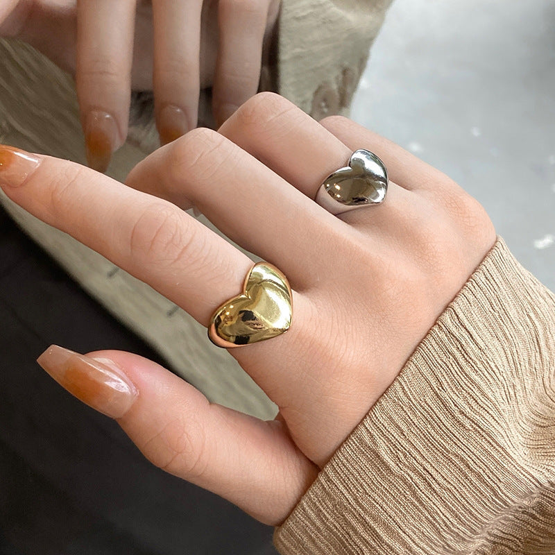 Wide Face Love Design Open Personalized Rings