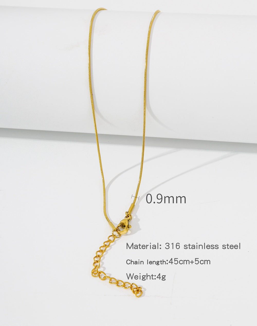 Steel Vacuum Vapor Plating Golden Chain O-shaped Hemp Flowers Necklaces