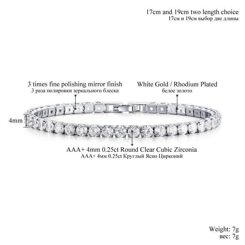 Zircon Tennis Unisex Fashion Simple Hand Bracelet