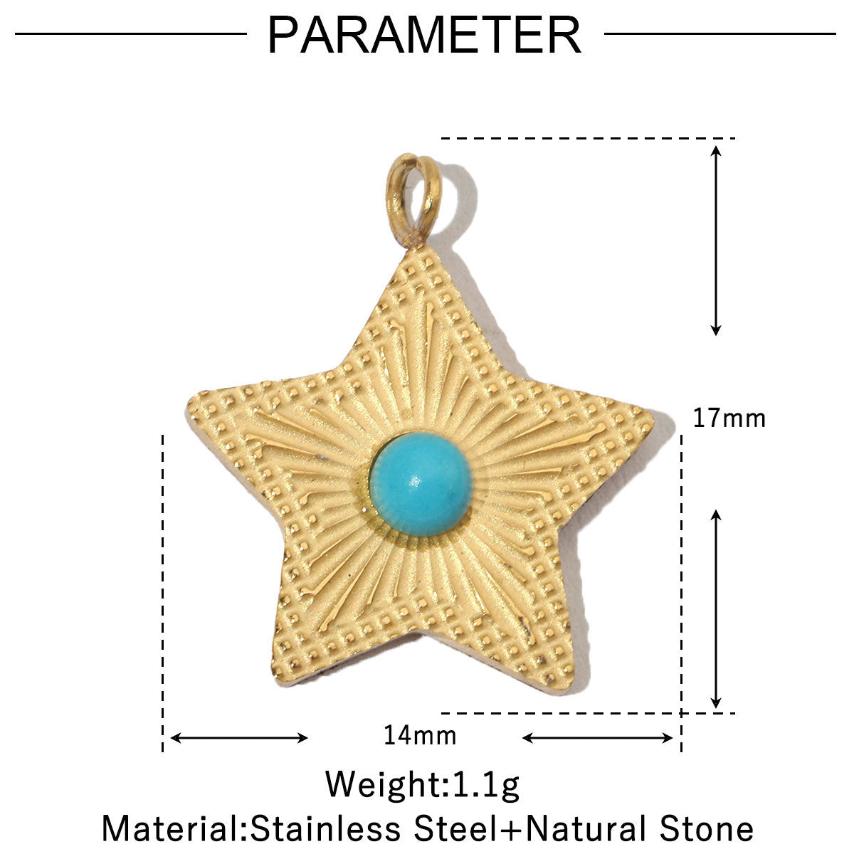 Natural Stone French Style Retro Titanium Pendants