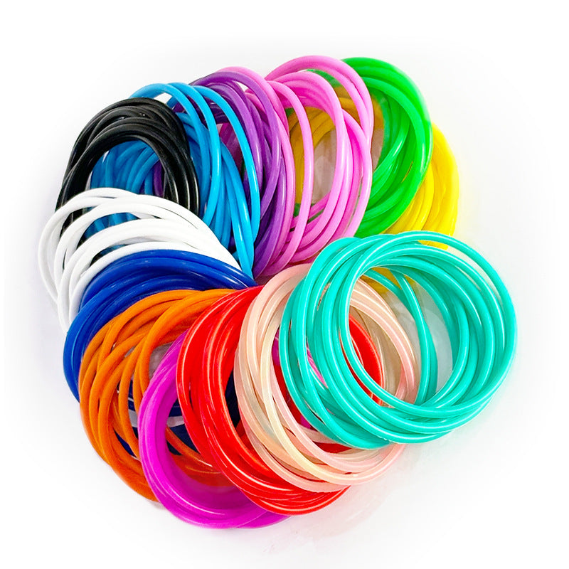 Children's Rainbow Rubber Band Silicone Luminous Tie Bracelets
