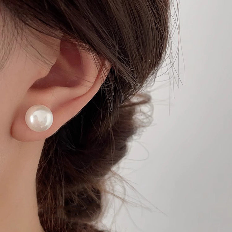 Flour Light Milky White Pearl Female Sterling Earrings