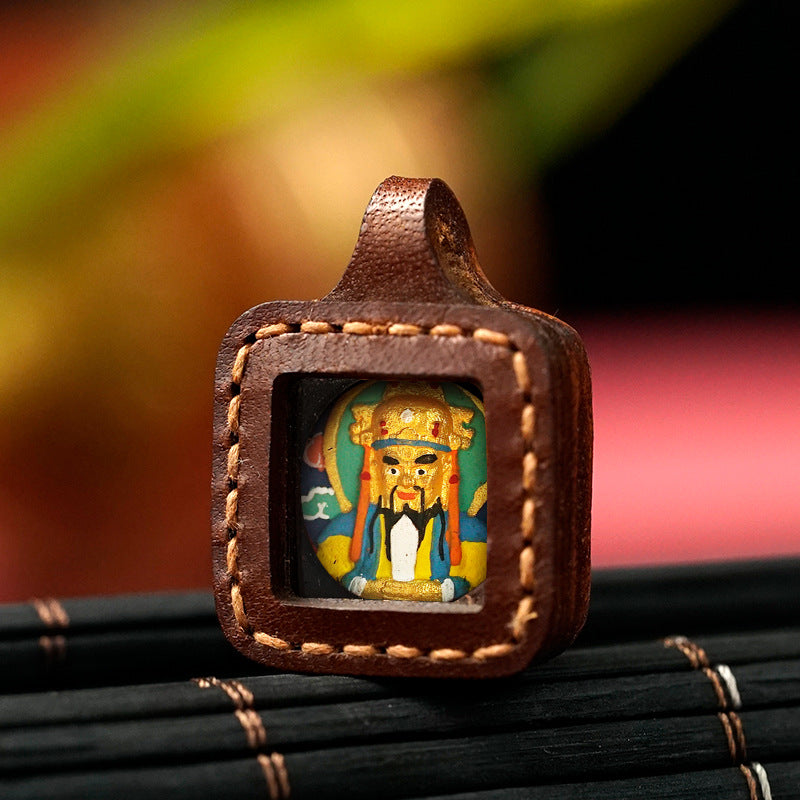 Leather Shell Tibetan Wipe Cover Niche For Statue Pendants