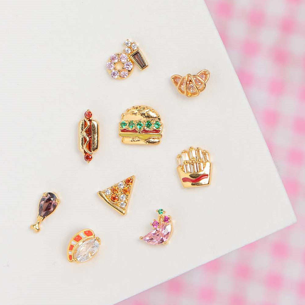 Hamburger Series Exquisite Real Gold Color Rings