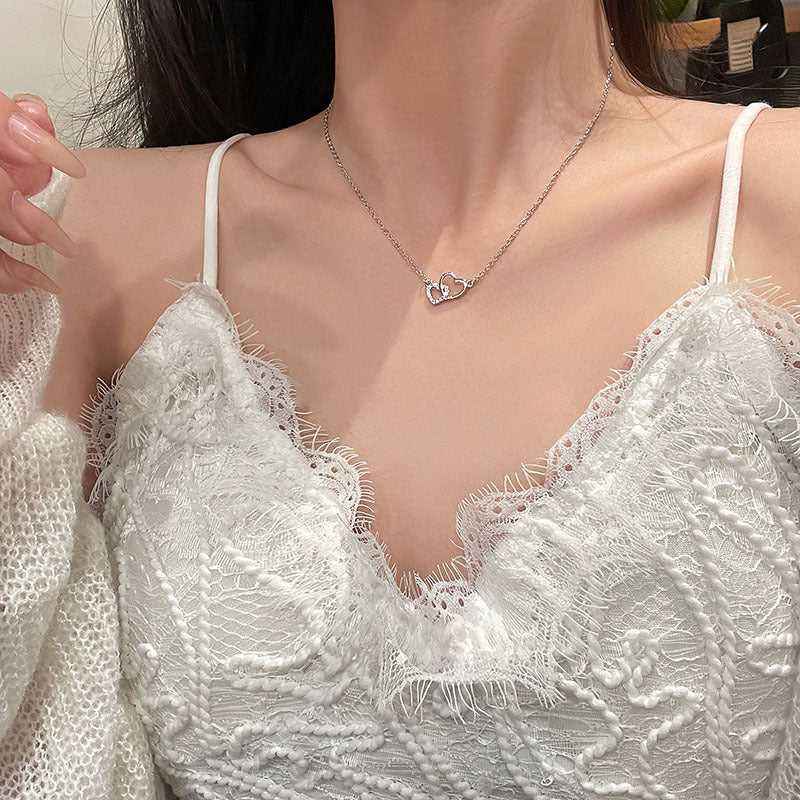 Women's Heart-shaped Zircon Light Luxury Cold Style Necklace