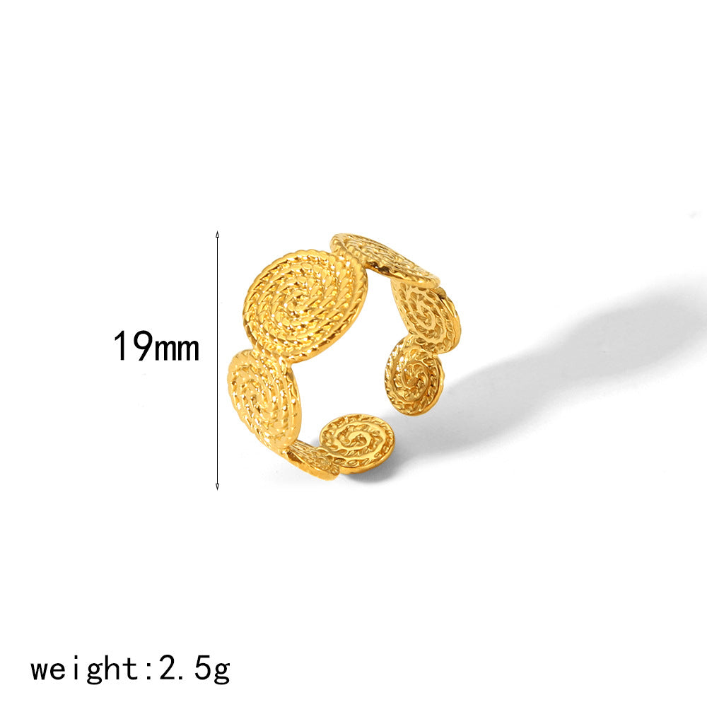 Open Female Gold Stainless Steel Threaded Adjustable Rings