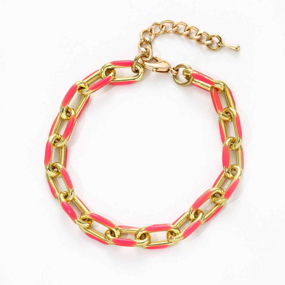 Women's Punk Alloy Oil Dripping Color Bracelets