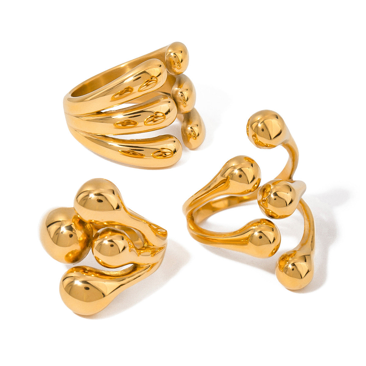 Ding Stainless Steel Gold Plated Ornament High-grade Rings