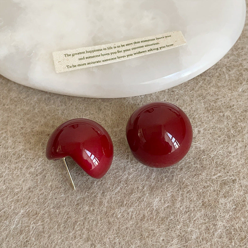 Women's Pearl Semicircle Large Elegant Light Luxury Minority High-grade Sense Stud Earrings