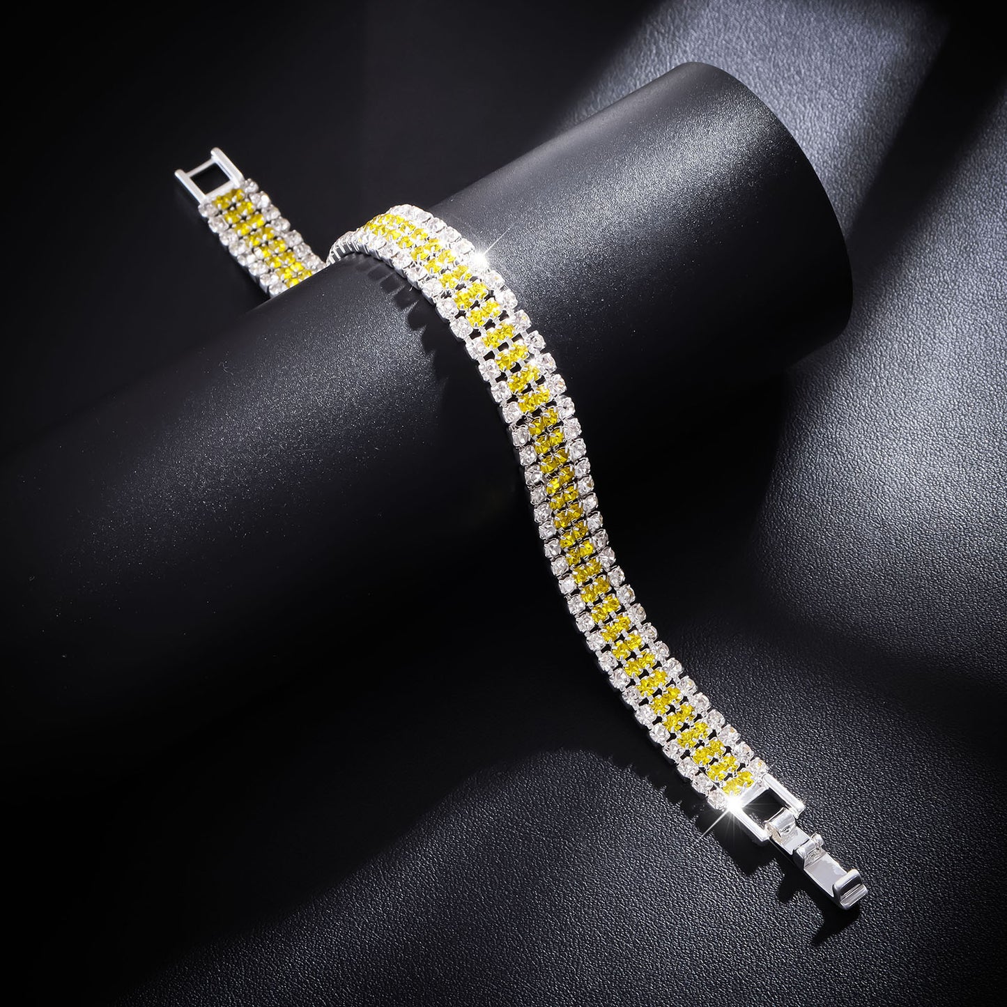 Women's Luxury Roman Crystal Gold Simple Full Diamond Bracelets