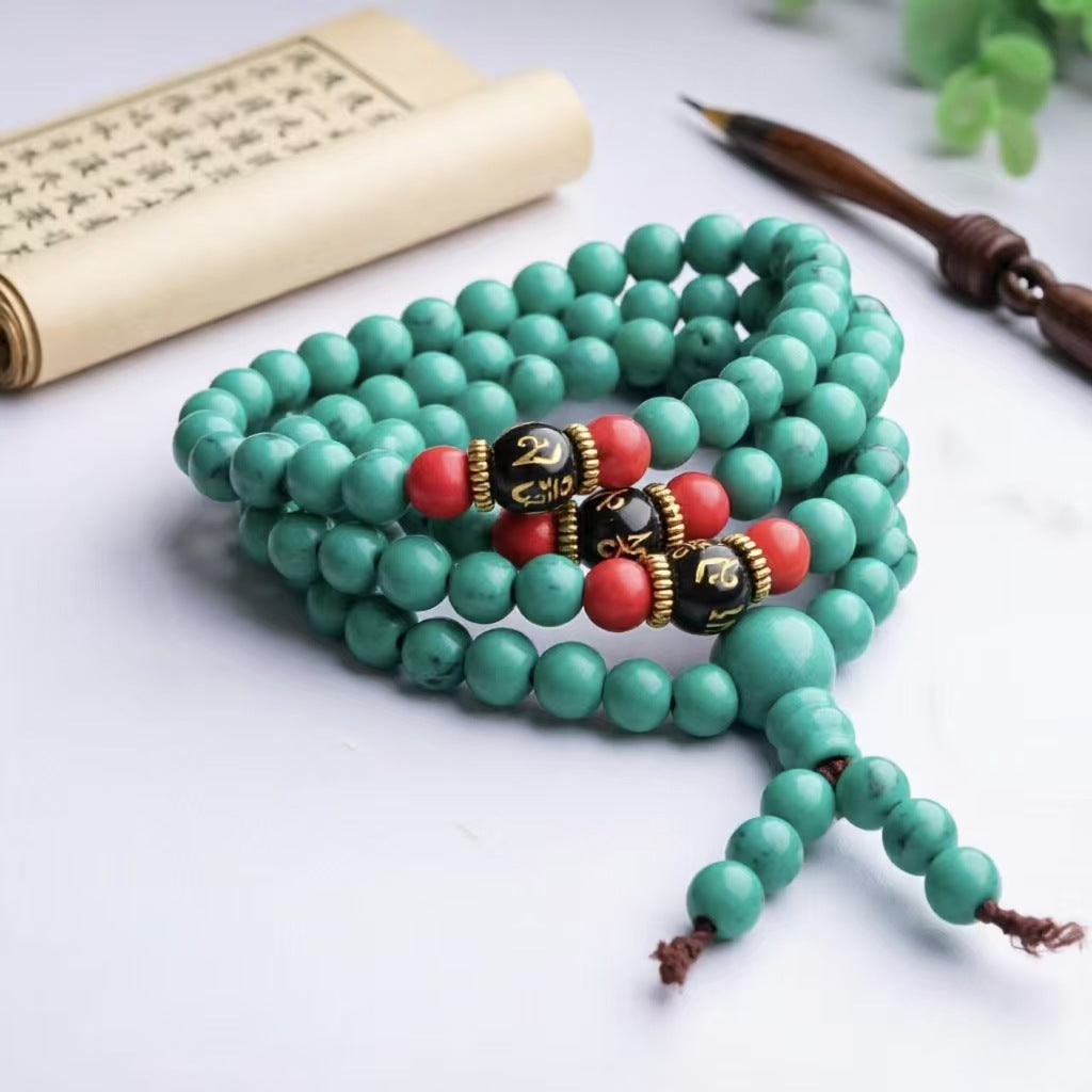 Women's & Men's Turquoise Beads Tibetan Ethnic Style Crafts Bracelet