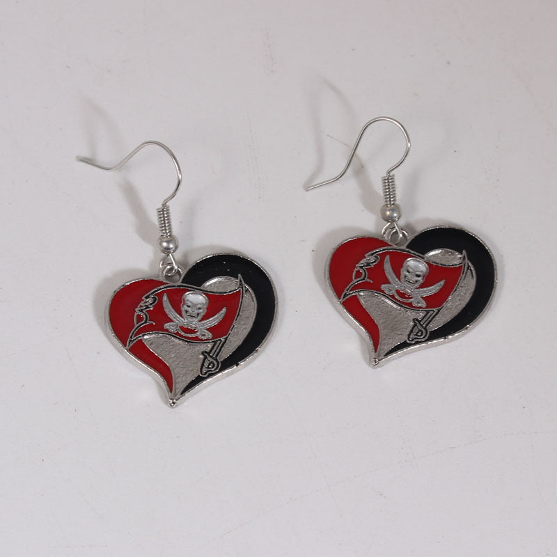 Oil Dripping Sports Team Series Denim Steel Pirate Earrings