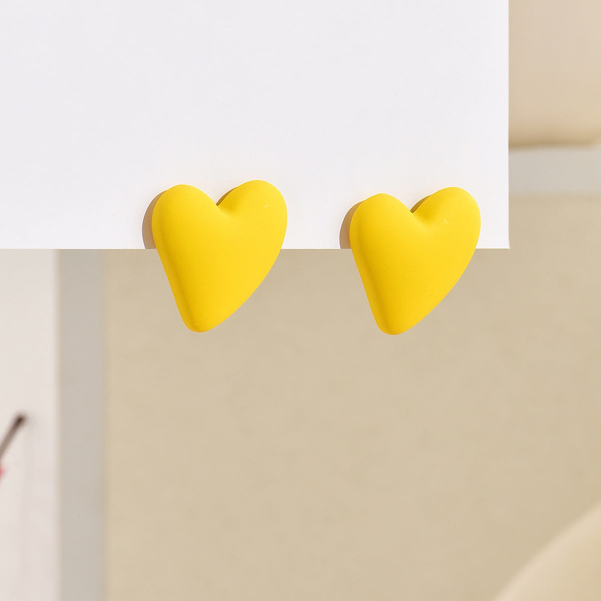Color Small Love Valentine's Day Simple Fashion Acrylic Earrings