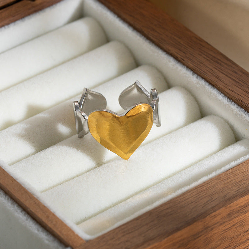 Polka Dot Love Heart-shaped Female Stars Ring