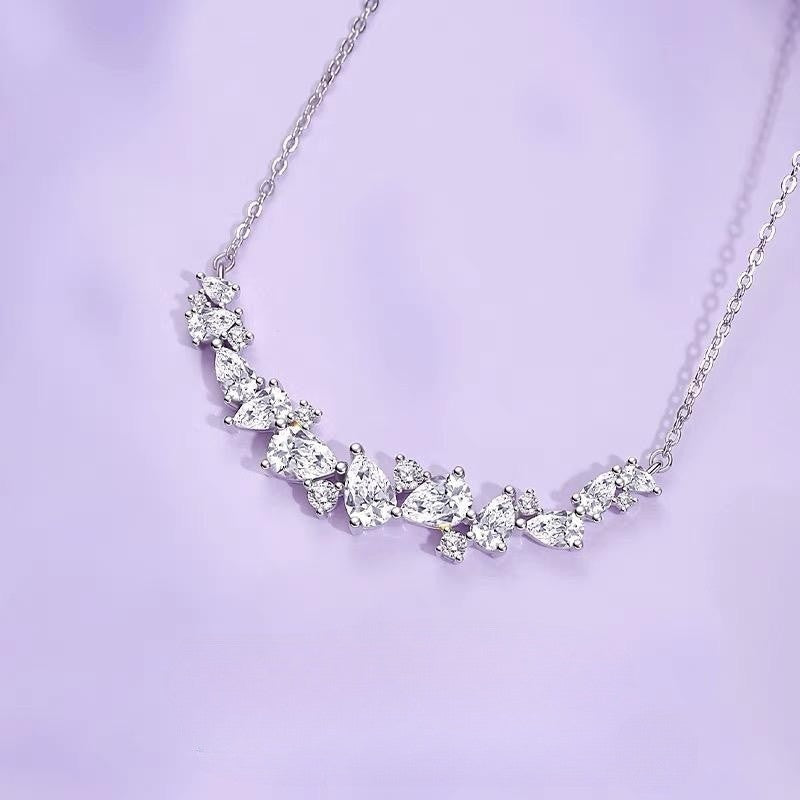 Female Light Luxury Minority Design High Sense Zircon Smile Clavicle Necklaces