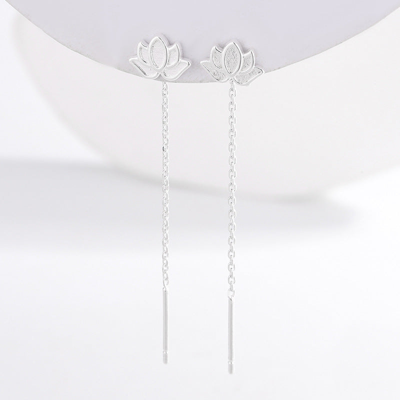 Fresh Long Lotus Classical Chinese Style Retro Simple Rings
