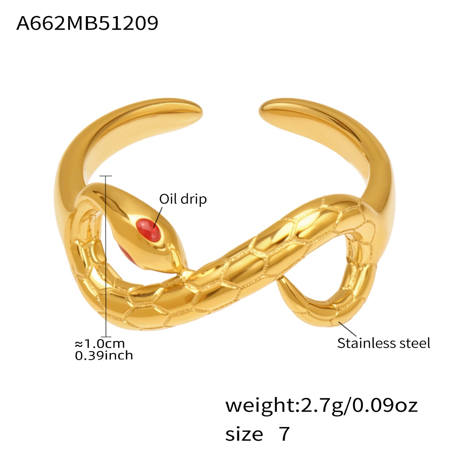 Steel Fine Diamond Inlaid Zircon Opening Gold Ring