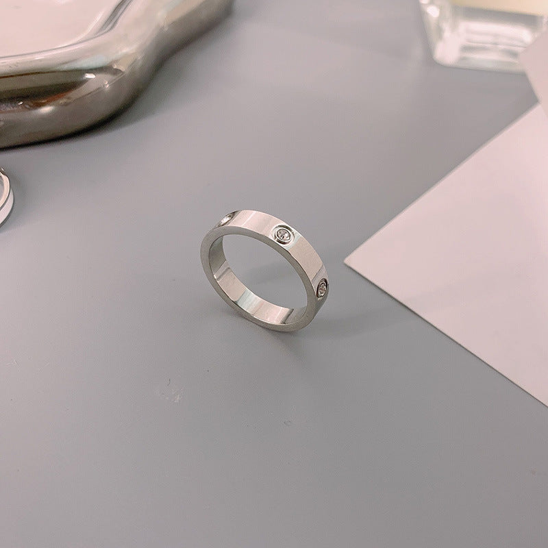 Steel Female Design High-grade Simple Temperament Rings