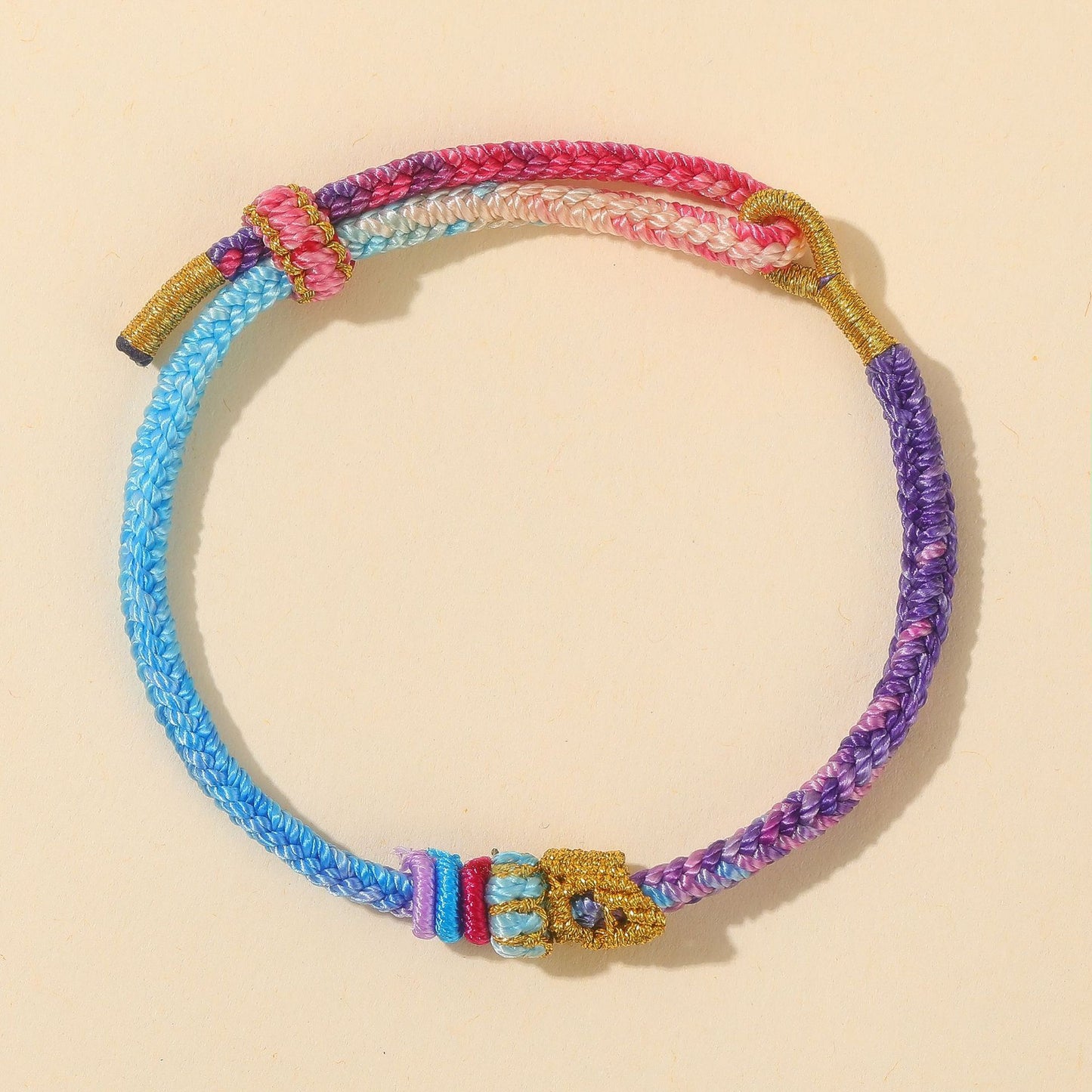 Women's & Men's Seven Braid Rope Gold List Title Knot Pass Every Exam Bracelet