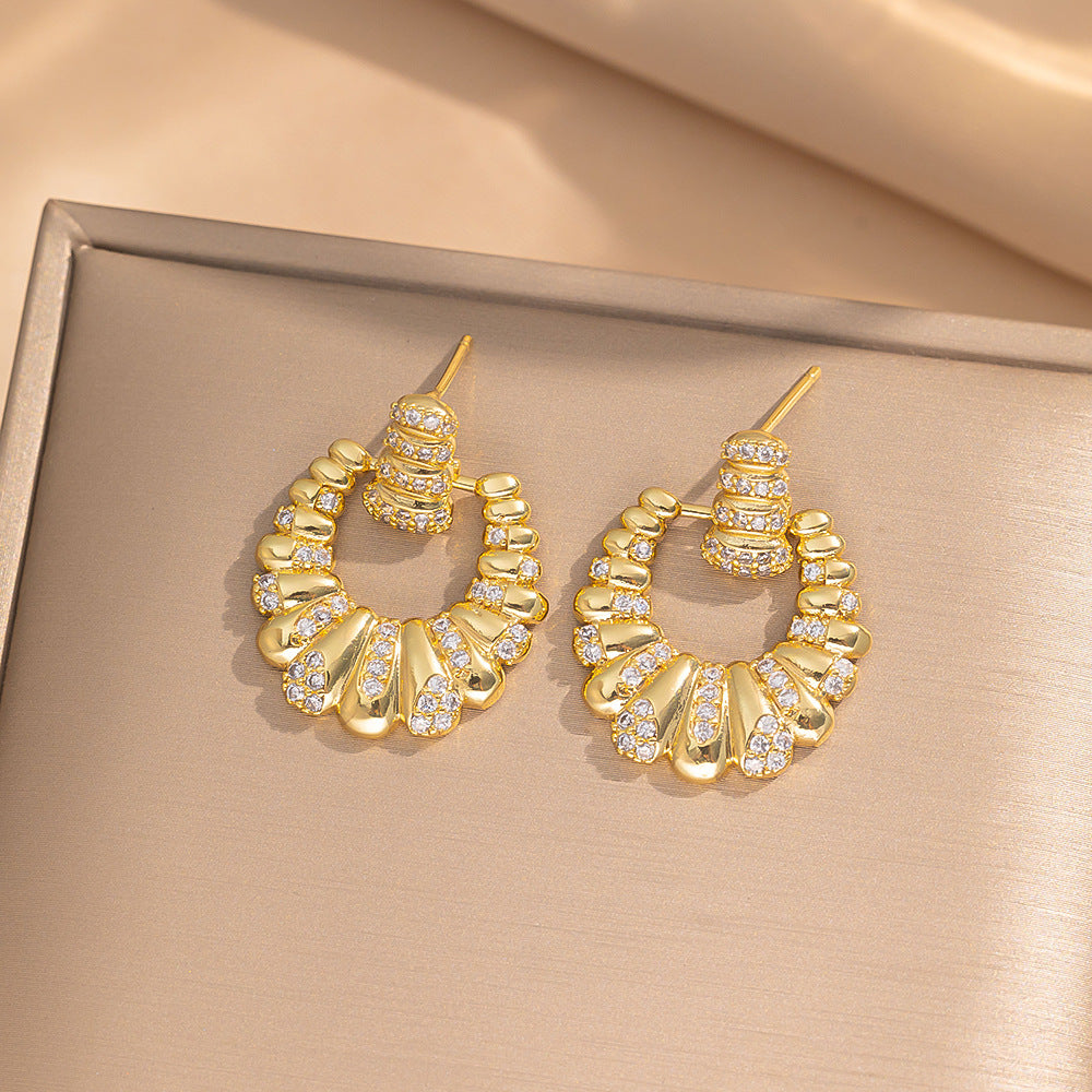 Simple Classic All Match Fashion Zircon Earrings