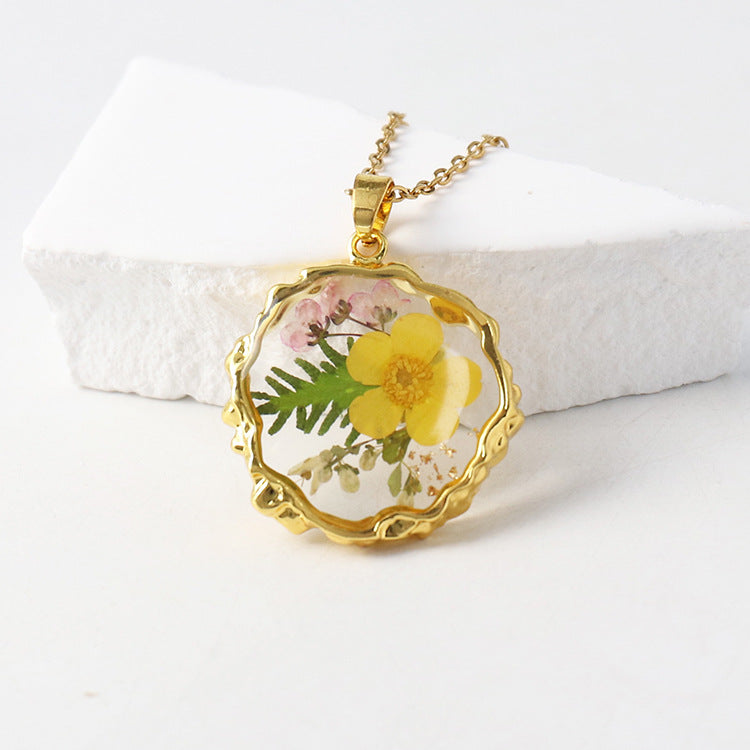 Flower Eternal Real Ornament Transparent Resin Pendants