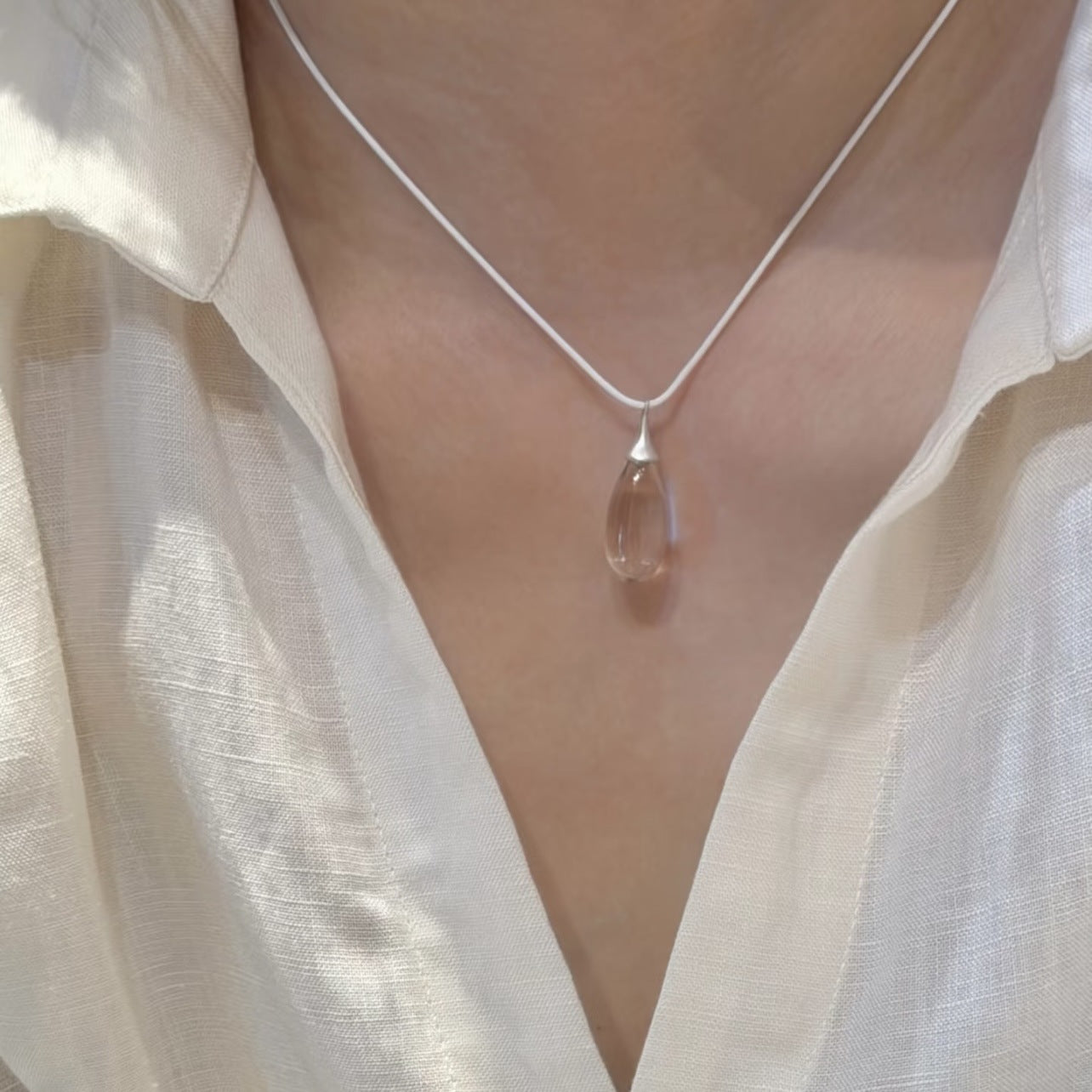 Drop Natural White Crystal Female Summer Necklaces