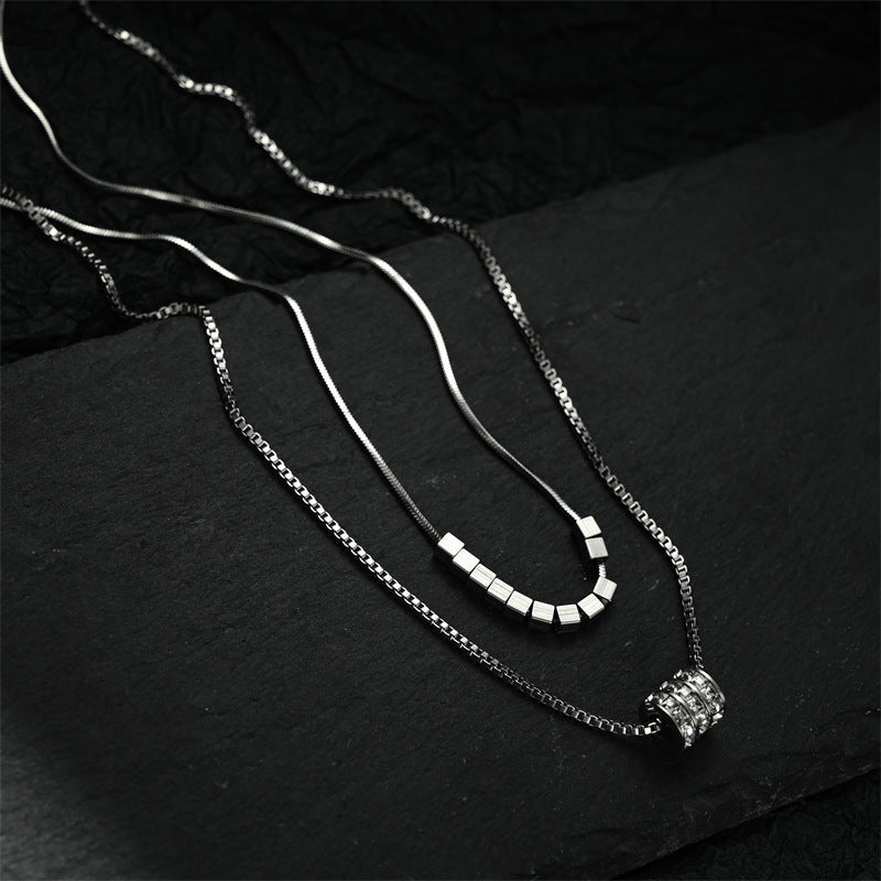 Women's Rhinestone Round Stylish Graceful Simple Personality High-grade Clavicle Chain Design Necklace