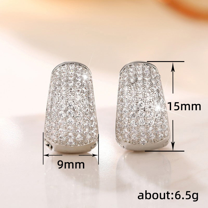 Women's & Men's Dense Inlaid Light Luxury Hip Hop Earrings