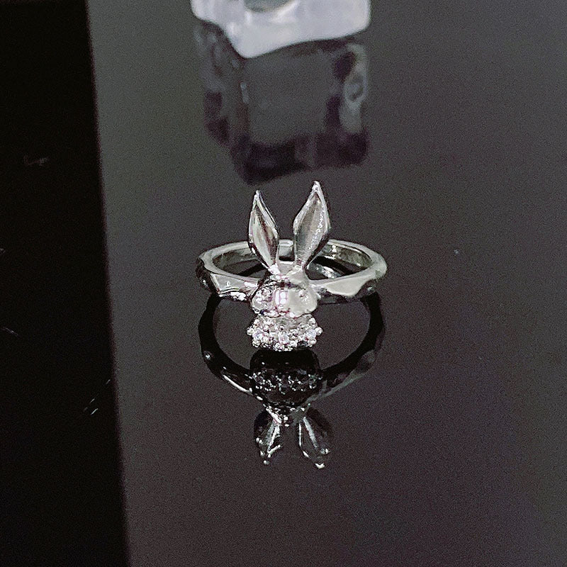 Women's High-grade Sweet Cool Rabbit Open Irregular Light Luxury Rings