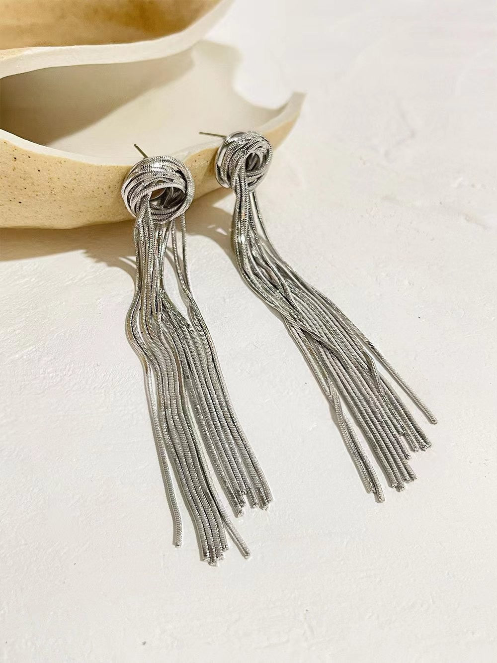 Women's Exaggerated Personalized Geometric Chain Long Tassel Earrings