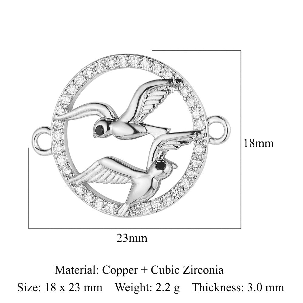 Copper Zircon Ornament Accessories Love Crown Pendants