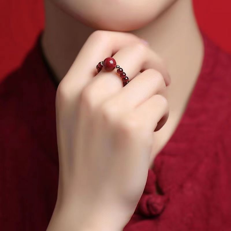 Raw Ore Purple Gold Sand Cinnabar Garnet Rings