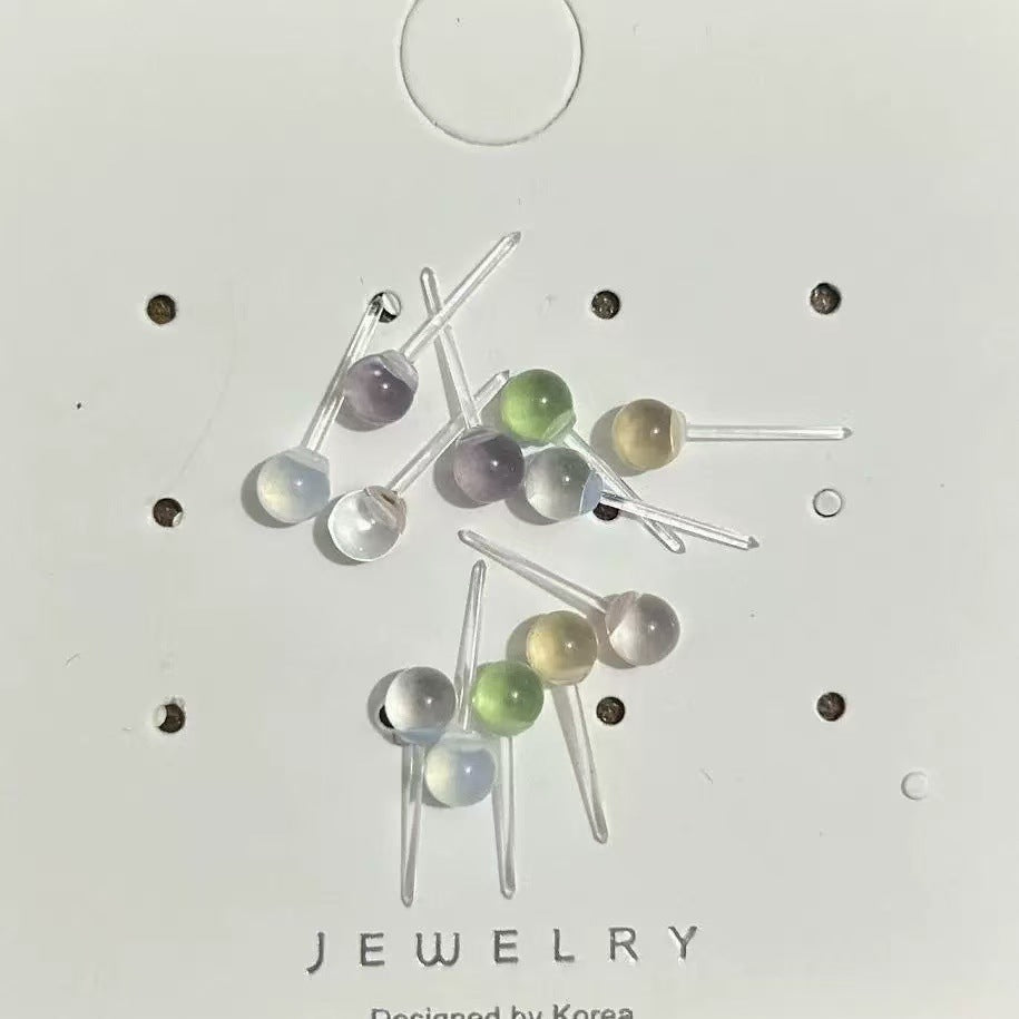 Women's Colorful Icy Bean-shaped Simple Cute Special Interest Stud Earrings