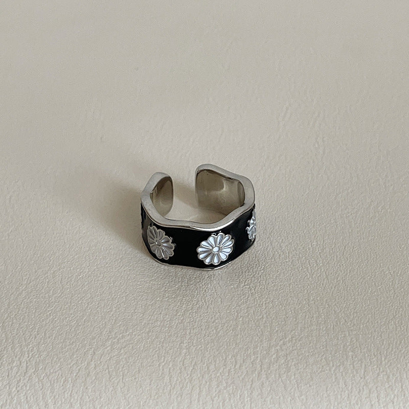 Women's Enamel Drip Glazed Super Shiny Open-end Zircon Light Luxury High-grade Rings