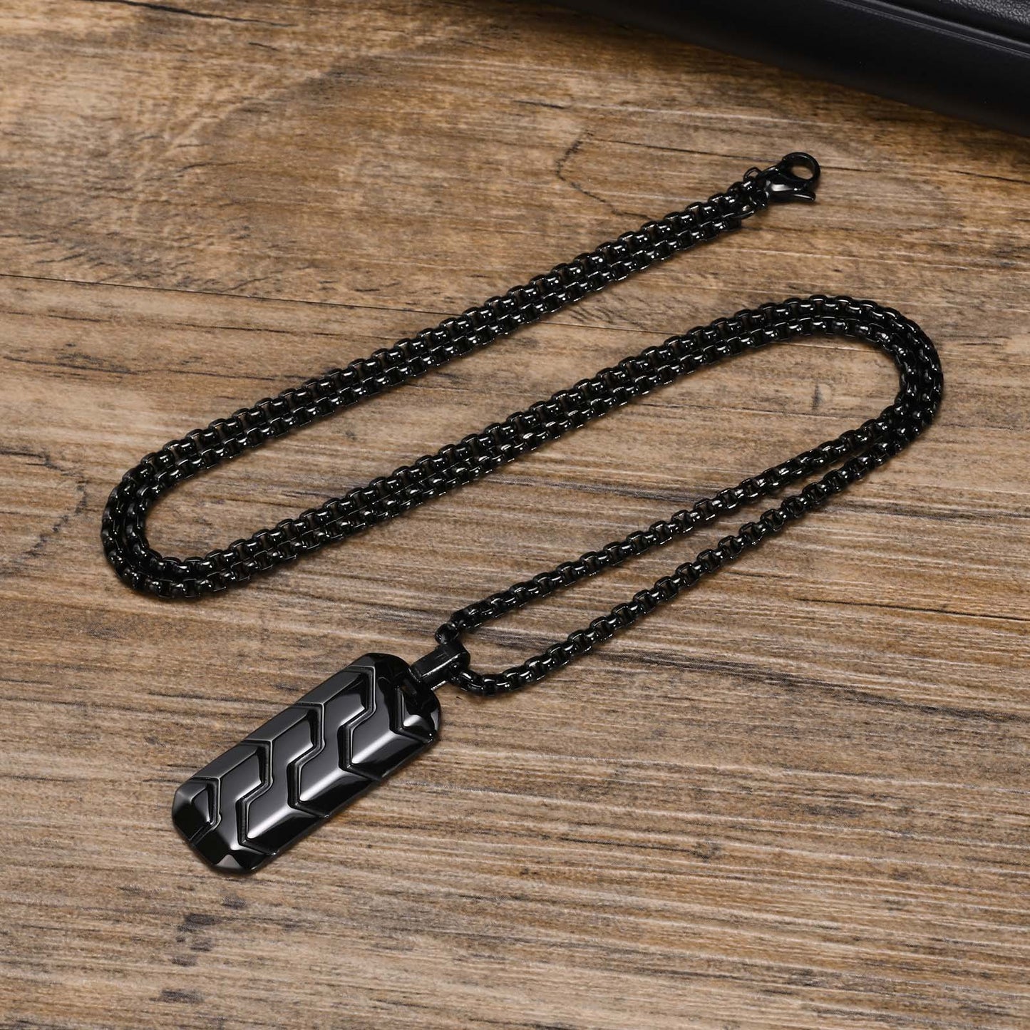 Men's Steel Geometric Tire Pattern Titanium Tide Pendants