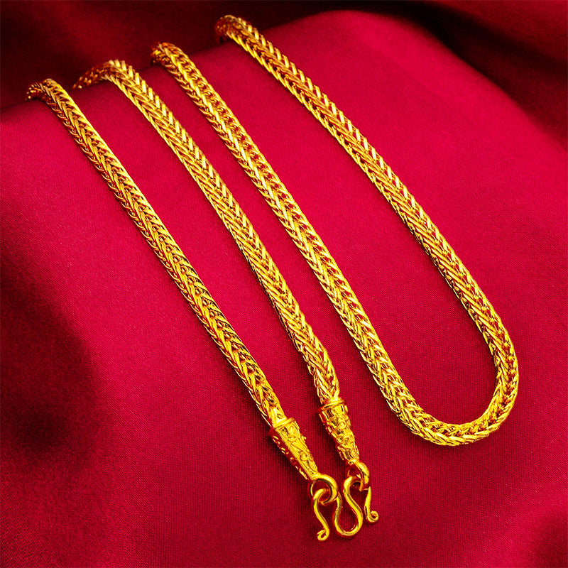Women's Placer Gold Fashion Alluvial Thin Fox Necklaces