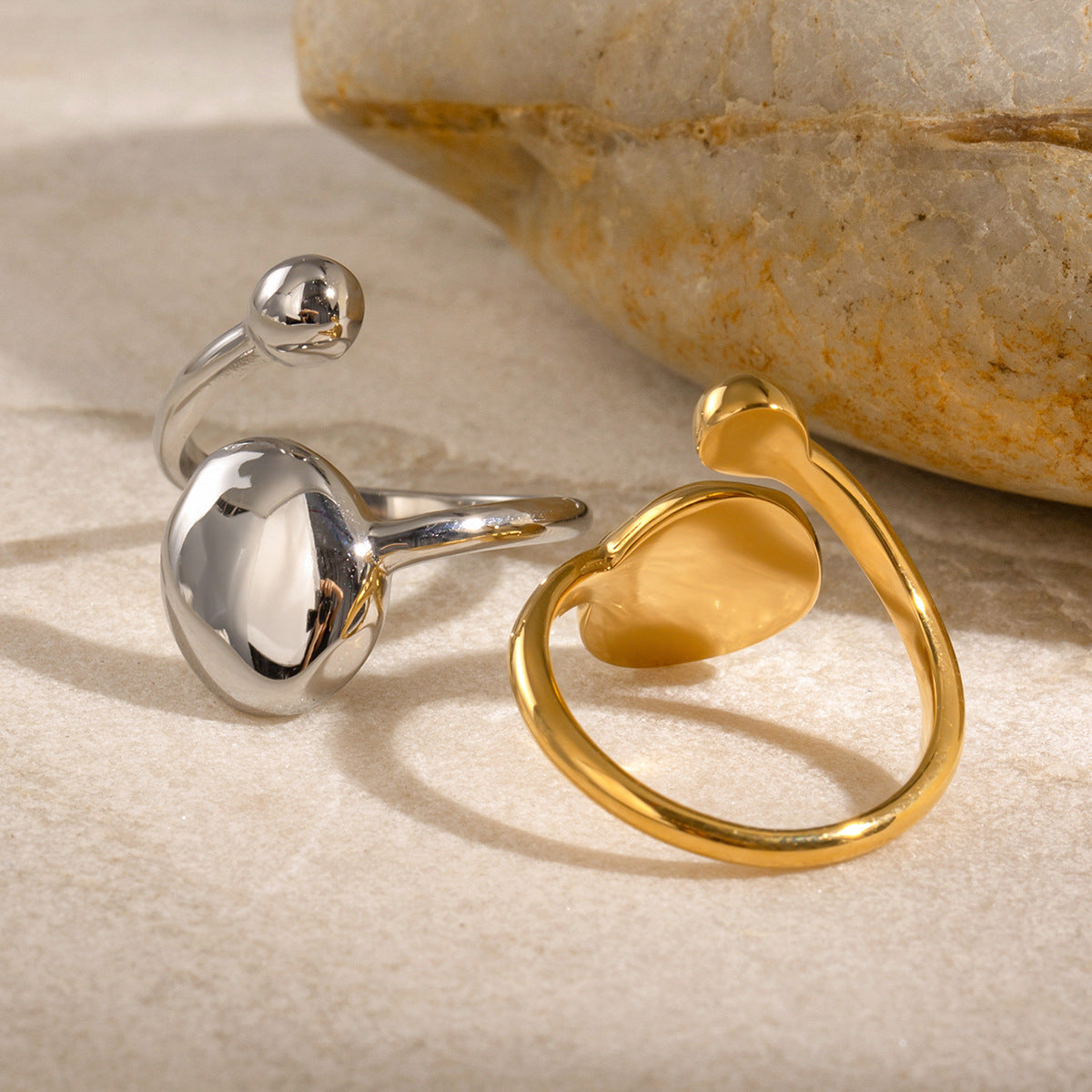 Ding Stainless Steel Open High-grade Gold Titanium Rings