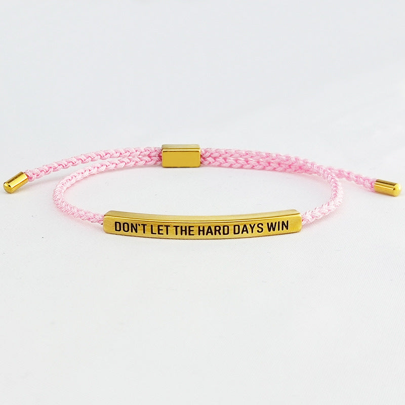 Hand-woven Adjustable Letters Carrying Strap Pineapple Rope Bracelets