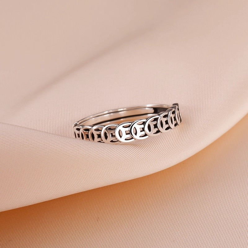 Retro Money Drawing Coin Personalized Design Simple Rings