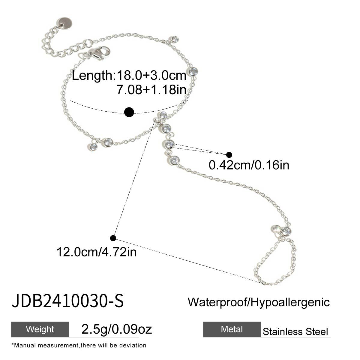 Ding Stainless Steel Green Diamond Female Light Luxury Minority Titanium Bracelet