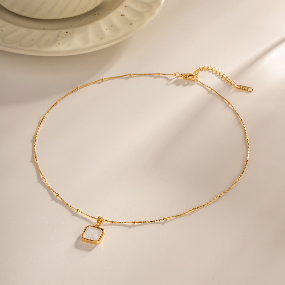 Women's Stainless Steel Style Fashion Personality Square Necklace